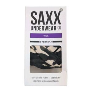 Saxx Camo Vibe Boxer Brief Underwear Mens Medium - Green Camo